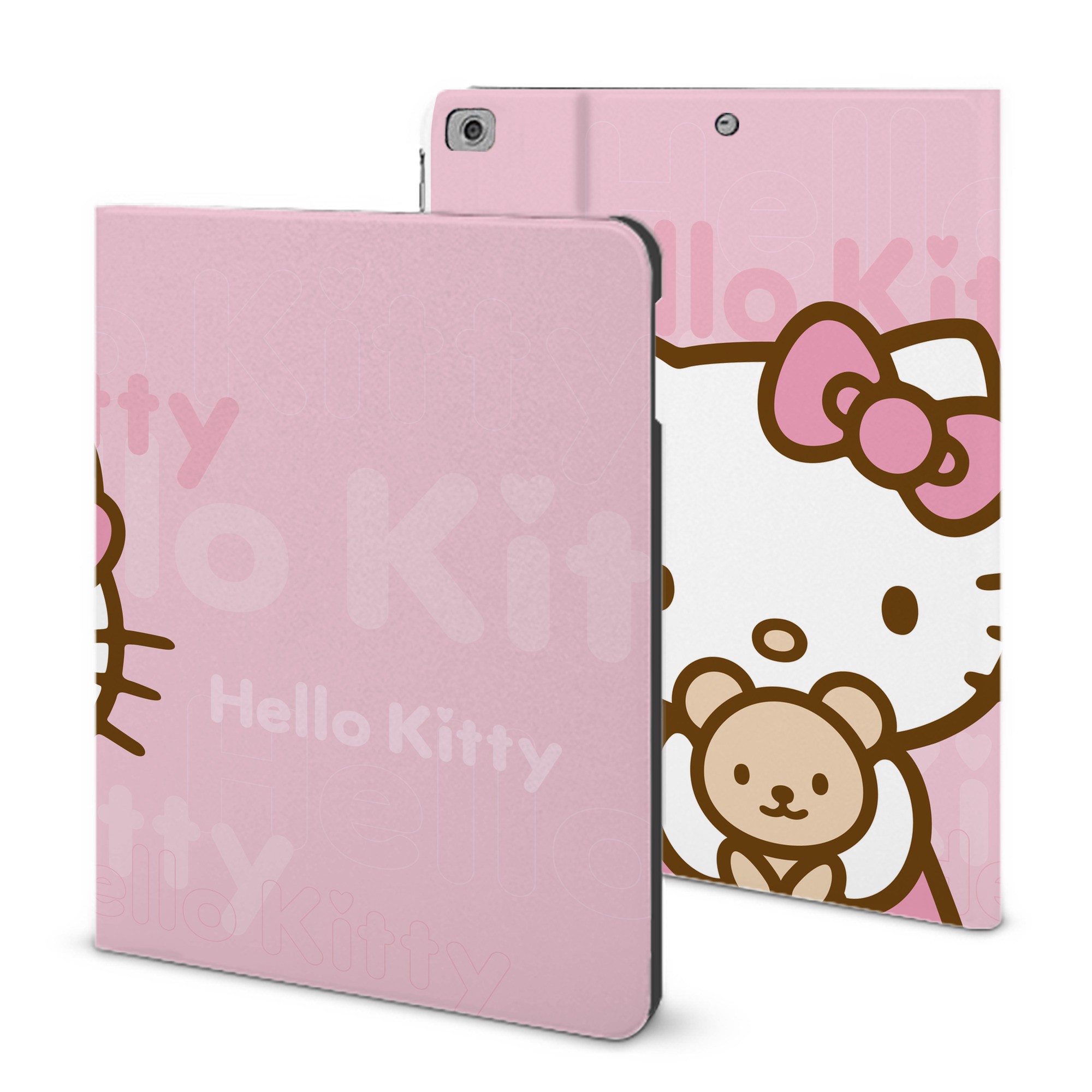 （画像用） Hello Kitty ハローキティ IPad ケース ブック型 PUレザー TPU 耐衝撃 軽量 薄型 ペン収納なし 全面保護 IPad 各モデル対応